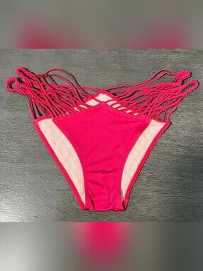 Victoria's Secret Strappy Pink Bikini Bottom In Size Small